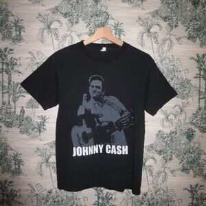 Johnny Cash Black "Middle Finger" Band Tee